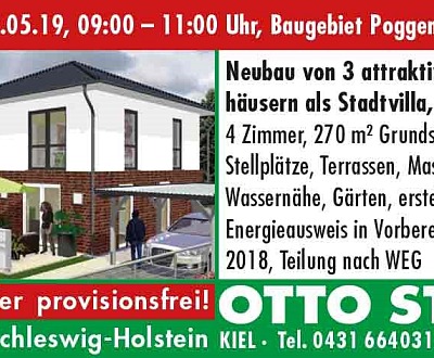 Open House Sonntag 19.05.2019 von 09.00 Uhr bis 11.00 Uhr im Baugebiet Poggenbarg in Heikendorf