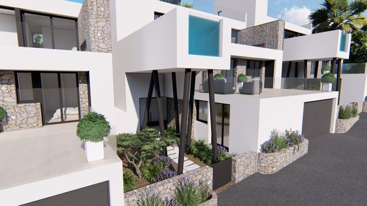 Großzügige und exklusive Villen mit 3 Schlafzimmern, 3 Bädern, Gäste-WC, Infinity-Pool, Garage/Keller und Meerblick