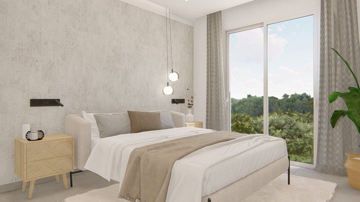 Appartements mit 3 Schlafzimmern, 2 Bädern, Klimaanlage, Einbauküchen mit Elektrogeräten, Tiefgaragenstellplatz, Gemeinschaftspool und Spa