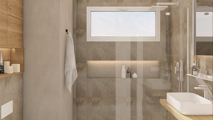 Appartements mit 3 Schlafzimmern, 2 Bädern, Klimaanlage, Einbauküchen mit Elektrogeräten, Tiefgaragenstellplatz, Gemeinschaftspool und Spa