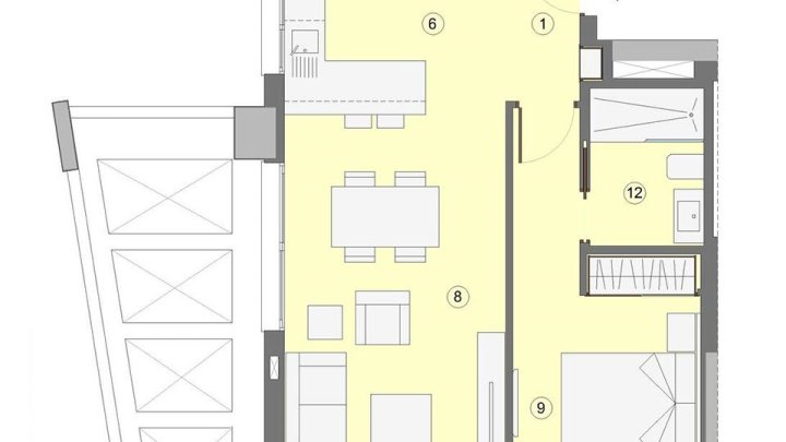 Wohnungen mit 2 Schlafzimmern, 2 Bädern, Klimaanlage, Fußbodenheizung in Bädern, Kfz-Stellplatz und Meerblick nur 1 km vom Strand