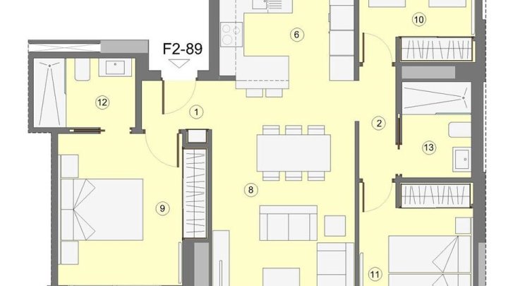 Wohnungen mit 3 Schlafzimmern, 2 Bädern, Klimaanlage, Fußbodenheizung in Bädern, Kfz-Stellplatz und Meerblick nur 1 km vom Strand