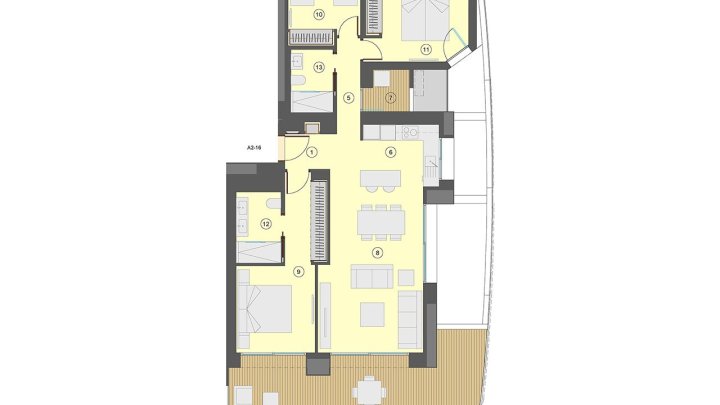 Wohnungen mit 3 Schlafzimmern, 2 Bädern, Klimaanlage, Fußbodenheizung in Bädern, Kfz-Stellplatz und Meerblick nur 100 m vom Strand