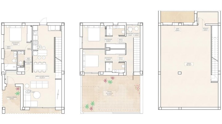 Moderne Villen mit 3 Schlafzimmern, 3 Bädern, Gäste-WC, Keller, Klimaanlage und Privatpool in wunderschöner Umgebung