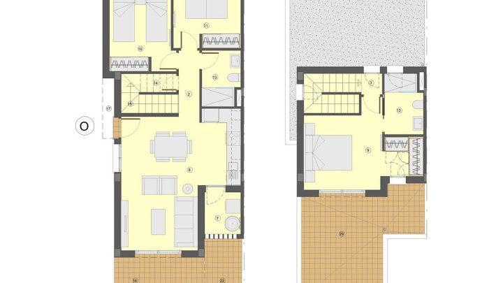 Moderne zweigeschossige Doppelhaushälften mit 3 Schlafzimmern, 2 Bädern und Gemeinschaftspool in wunderschöner Umgebung