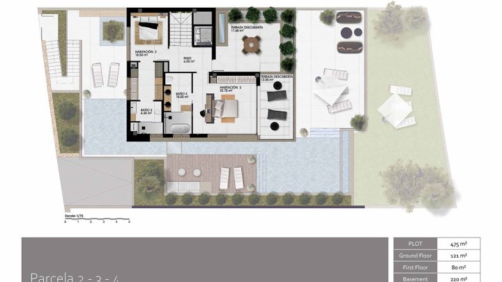 Exklusive und großzügige Villen mit 3 Schlafzimmern, 3 Bädern, Gäste-WC, Garage, großem Souterrain, Privatpool und Meerblick