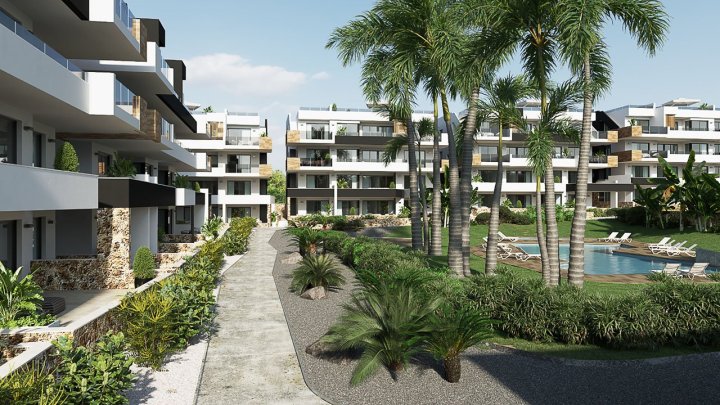 Penthouse-Wohnungen mit 2 Schlafzimmern, 2 Bädern und Dachterrasse  in abgeschlossener Anlage mit Gemeinschaftspool, Fitnessraum, Sauna und Jacuzzi