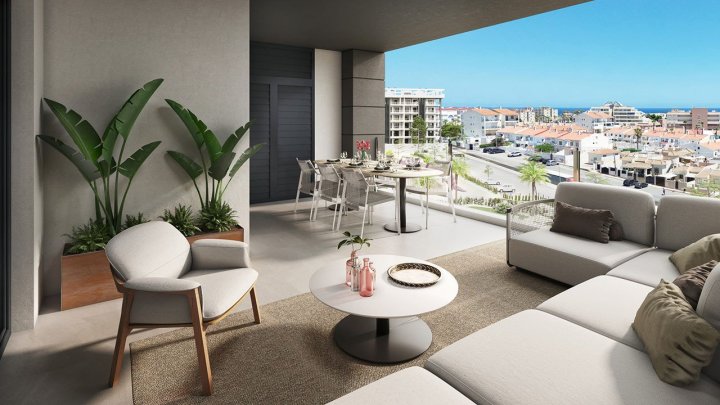 Appartements mit 2 Schlafzimmern, 2 Bädern, Vorinstallation Klimaanlage, Kfz-Stellplatz und Gemeinschaftspool nur 700 m vom Strand