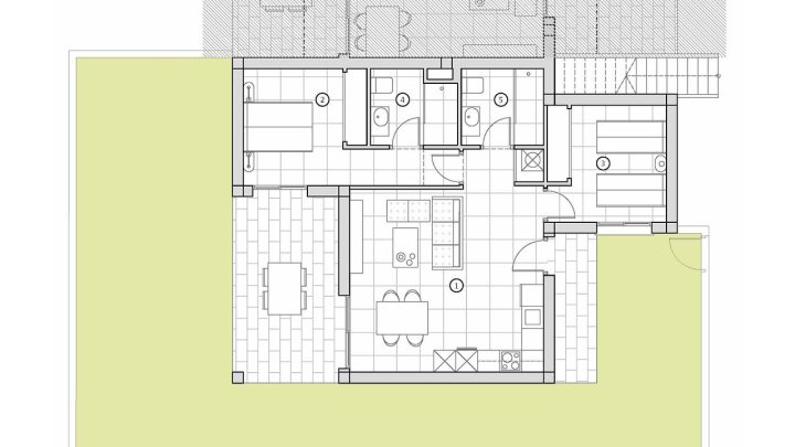 Erdgeschoss-Appartements mit 2 Schlafzimmern 2 Bädern, privatem Garten und Gemeinschaftspool in sehr schöner Golfanlage