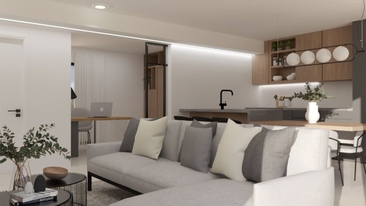 Villen mit 3 Schlafzimmern, 2 Bädern, Dachterrasse, Vorinstallation Klimaanlage, Fußbodenheizung in Bädern und Privatpool in einer Golfanlage