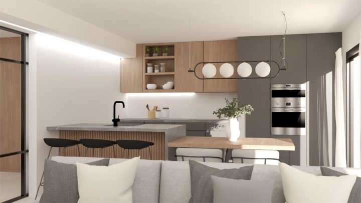 Villen mit 3 Schlafzimmern, 2 Bädern, Dachterrasse, Vorinstallation Klimaanlage, Fußbodenheizung in Bädern und Privatpool in einer Golfanlage