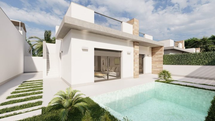 Moderne Villen mit 2 Schlafzimmern, 2 Bädern, Dachterrasse und Privatpool