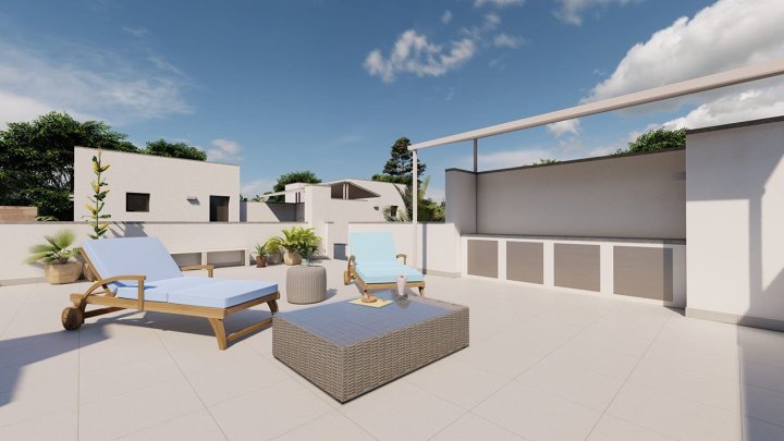 Moderne Villen mit 2 Schlafzimmern, 2 Bädern, Dachterrasse und Privatpool