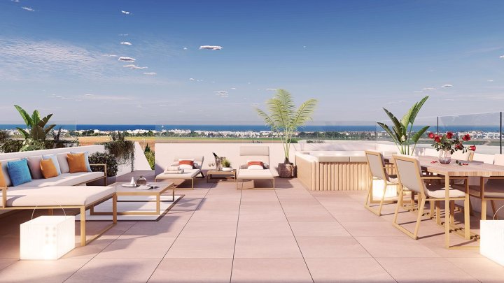 Wunderschöne Penthouse-Wohnungen mit 2 Schlafzimmern, 2 Bädern, Dachterrasse, Tiefgaragenstellplatz und Gemeinschaftspool