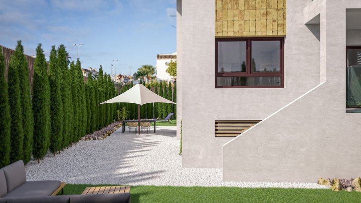 Appartements mit 2 Schlafzimmern, 2 Bädern, Domotiksystem, Alarmanlage, Gemeinschaftspool, Aufzug und Tiefgaragenstellplatz