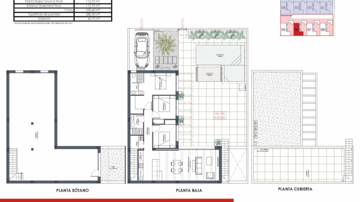 Villen mit 3 Schlafzimmern, 2 Bädern, Keller, Dachterrasse, Privatpool und Kfz-Stellplatz