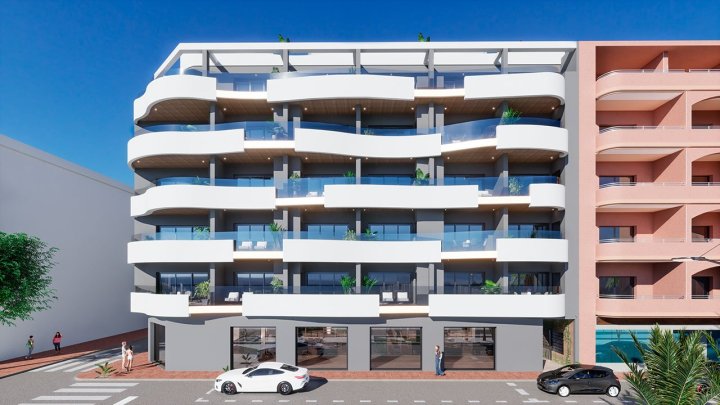 Penthouse-Wohnungen mit 3 Schlafzimmern, 2 - 3 Bädern, Dachterrasse und Gemeinschaftspool nur ca. 250 m vom Strand von Los Locos