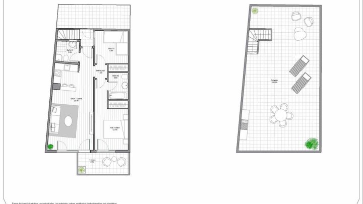 Penthouse-Wohnungen mit 2 Schlafzimmern, 2 Bädern, großer Dachterrasse, Klimaanlage, Kfz-Stellplatz und Gemeinschaftspool inmitten dreier Golfplätze