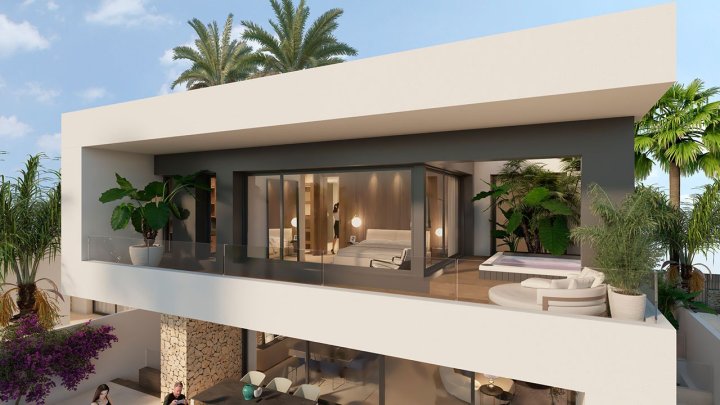 Fantastische Villen mit 3 Schlafzimmern, 3 Bädern, Klimaanlage, Fußbodenheizung und Privatpool in erester Linie am Golfplatz