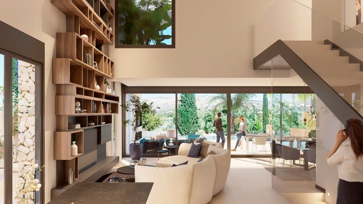 Fantastische Villen mit 3 Schlafzimmern, 3 Bädern, Klimaanlage, Fußbodenheizung und Privatpool in erester Linie am Golfplatz