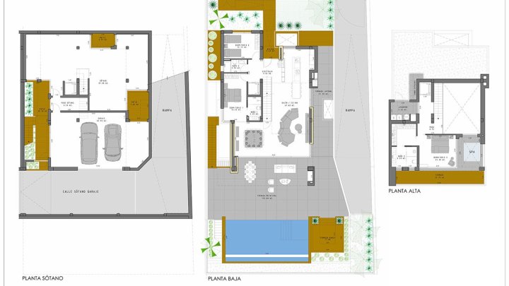 Fantastische Villen mit 3 Schlafzimmern, 3 Bädern, Klimaanlage, Fußbodenheizung und Privatpool in erester Linie am Golfplatz