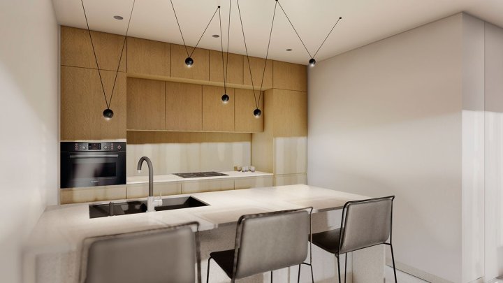 Appartements mit 2 Schlafzimmern, 2 Bädern, Klimaanlage und Einbauküchen mit Elektrogeräten in abgeschlossener Anlage mit Gemeinschaftspool und SPA