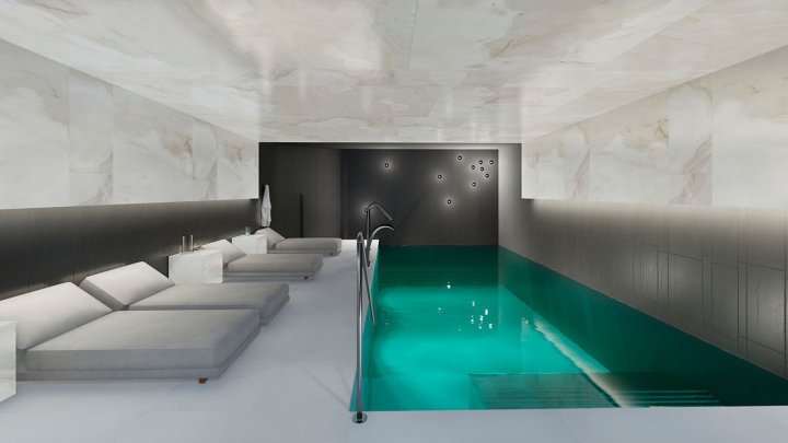 Appartements mit 2 Schlafzimmern, 2 Bädern, Klimaanlage und Einbauküchen mit Elektrogeräten in abgeschlossener Anlage mit Gemeinschaftspool und SPA