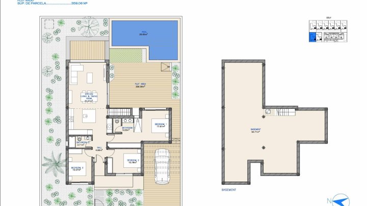Villen mit 3 Schlafzimmern, 2 Bädern, Vorinstallation Klimaanlage, Privatpool und Meerblick direkt am Golfplatz von La Serena Golf