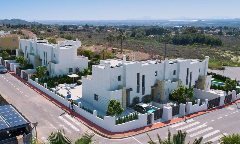 Moderne Reihenhäuser mit 3 Schlafzimmern, 2 Bädern und Gemeinschaftspool in wunderschöner Umgebung