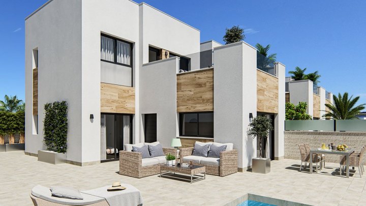 Exklusive Villen mit 3 Schlafzimmern, 2 Bädern, optionaler Dachterrasse, Kfz-Stellplatz und Privatpool in ruhiger Lage am Ortsrand von Benijofar