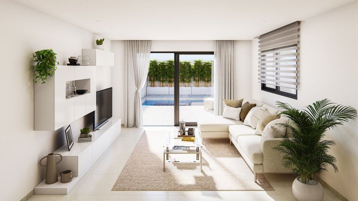 Exklusive Villen mit 3 Schlafzimmern, 2 Bädern, optionaler Dachterrasse, Kfz-Stellplatz und Privatpool in ruhiger Lage am Ortsrand von Benijofar