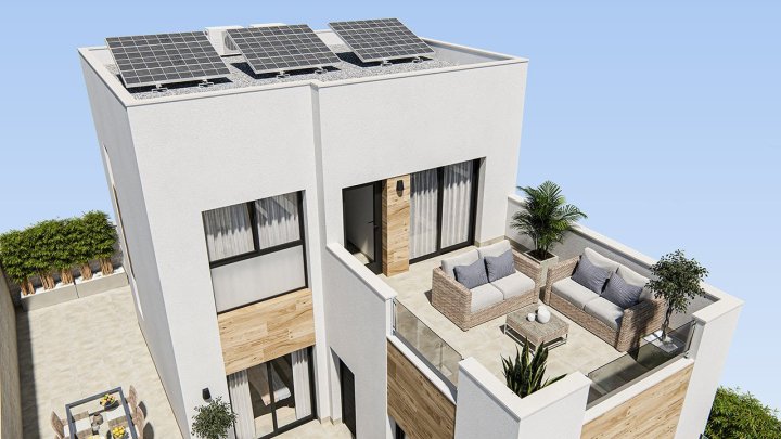 Exklusive Villen mit 3 Schlafzimmern, 2 Bädern, optionaler Dachterrasse, Kfz-Stellplatz und Privatpool in ruhiger Lage am Ortsrand von Benijofar