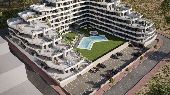 Moderne Wohnungen mit 2 Schlafzimmern, 2 Badezimmern, großer Terrasse, Kfz-Stellplatz und Gemeinschaftspool