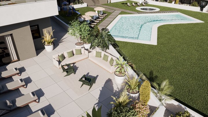 Moderne Wohnungen mit 2 Schlafzimmern, 2 Badezimmern, großer Terrasse, Kfz-Stellplatz und Gemeinschaftspool