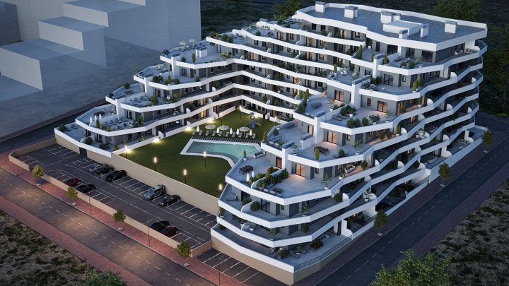 Moderne Wohnungen mit 3 Schlafzimmern, 2 Badezimmern, großer Terrasse, Kfz-Stellplatz und Gemeinschaftspool
