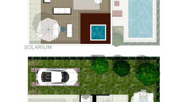 Wunderschöne Villen mit 3 Schlafzimmern, 2 Bädern, Dachterrasse und Privatpool in attraktiver Golfanlage