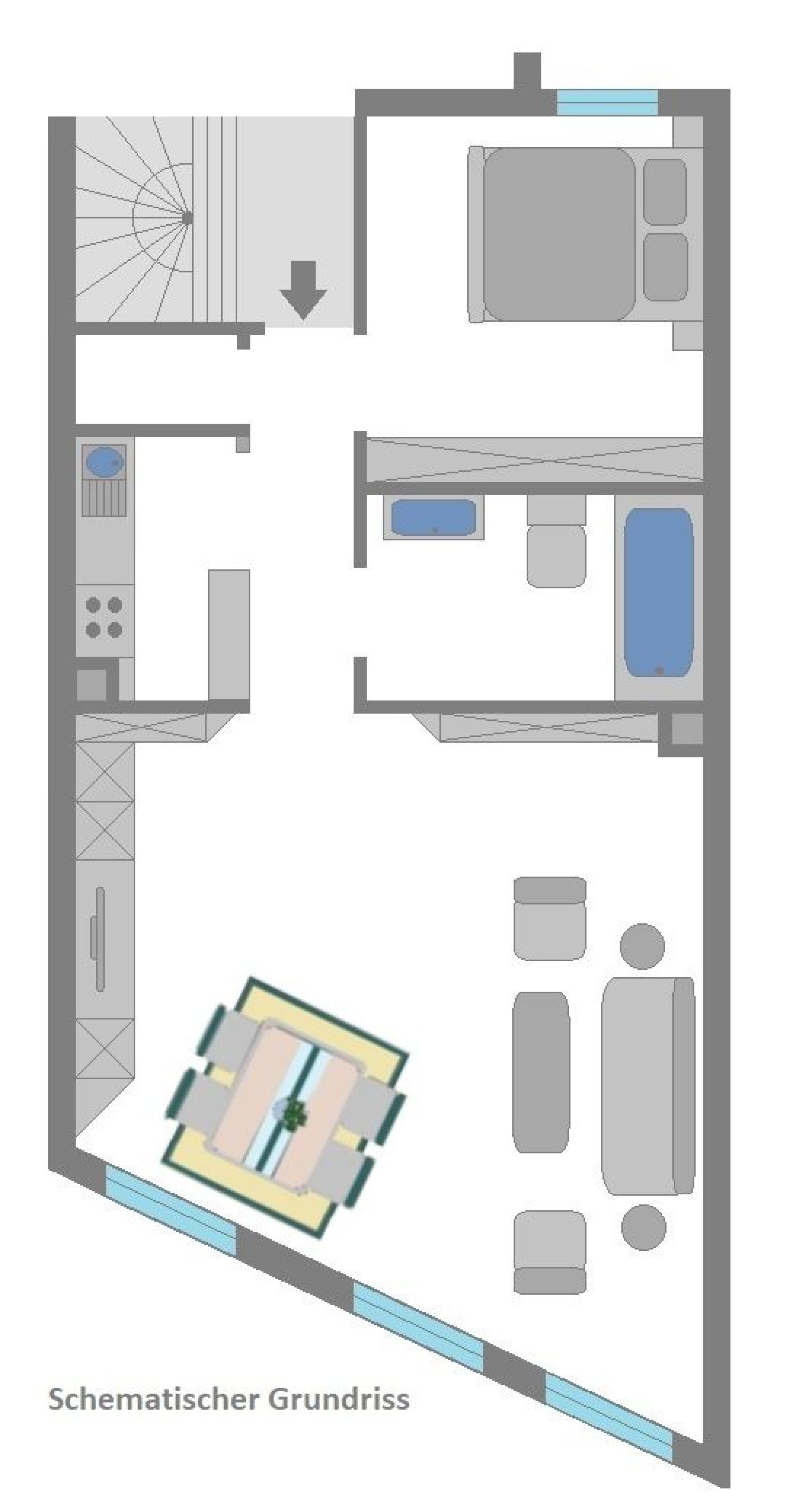 Schematischer Grundriss