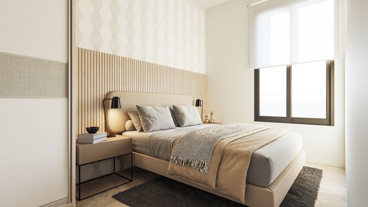 Penthouse-Wohnungen mit 2 Schlafzimmern, 2 Bädern, Dachterrasse mit Meerblick, Tiefgaragenstellplatz und Gemeinschaftspool nur ca. 700 m vom Strand