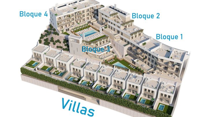 Penthouse-Wohnungen mit 2 Schlafzimmern, 2 Bädern, Dachterrasse mit Meerblick, Tiefgaragenstellplatz und Gemeinschaftspool nur ca. 700 m vom Strand