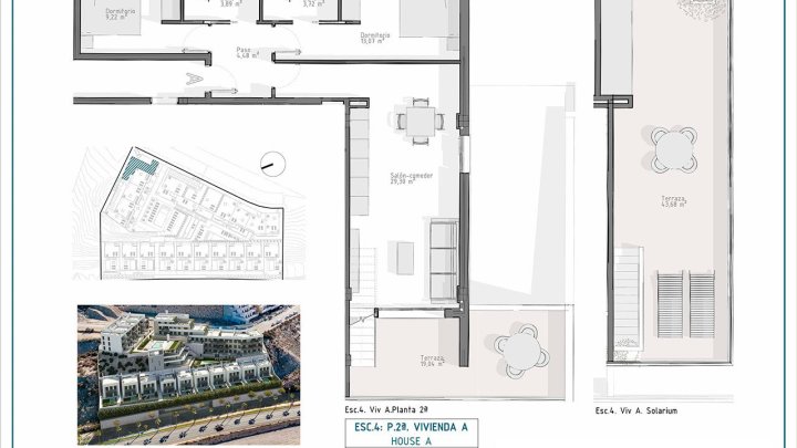 Penthouse-Wohnungen mit 2 Schlafzimmern, 2 Bädern, Dachterrasse mit Meerblick, Tiefgaragenstellplatz und Gemeinschaftspool nur ca. 700 m vom Strand
