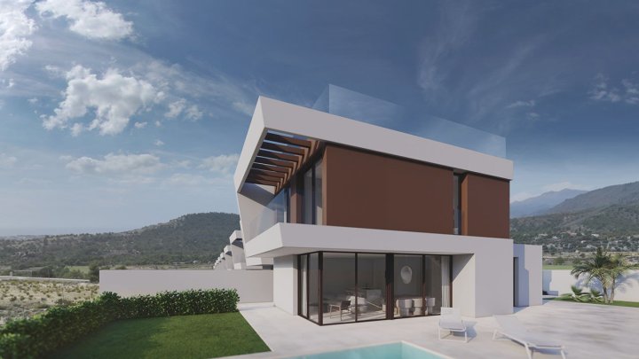 Exklusive Villen mit 3 Schlafzimmern, 3 Bädern, Gäste-WC, Privatpool und Dachterrasse mit Meerblick in wunderschöner Umgebung