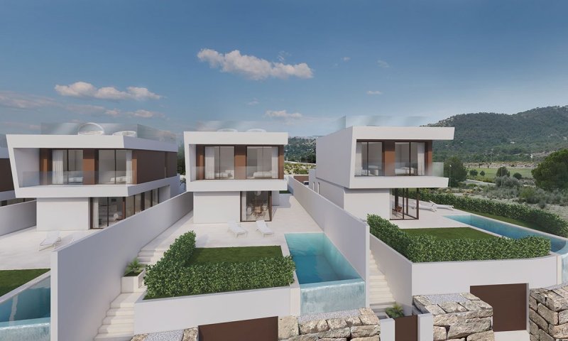 Exklusive Villen mit 3 Schlafzimmern, 3 Bädern, Gäste-WC, Keller, Privatpool und Dachterrasse mit Meerblick in wunderschöner Umgebung
