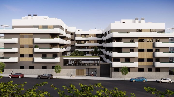 Appartements mit 2 Schlafzimmern, 2 Bädern, Vorinstallation Klimaanlage und Gemeinschaftspool nur 1 km vom Strand