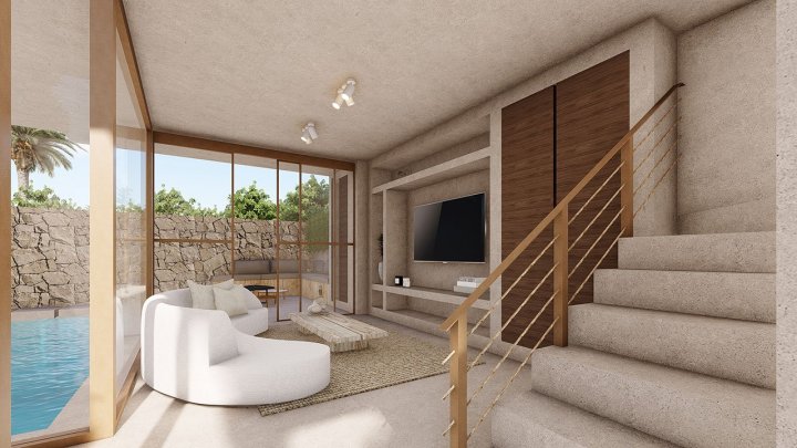 Einzigartige Reihenvillen mit 3 Schlafzimmern, 2 Bädern, Gäste-WC, Dachterrasse und Privatpool