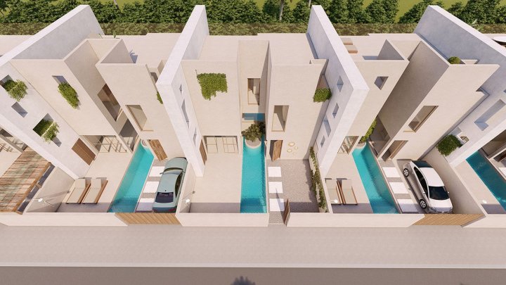 Einzigartige Reihenvillen mit 3 Schlafzimmern, 2 Bädern, Gäste-WC, Dachterrasse und Privatpool