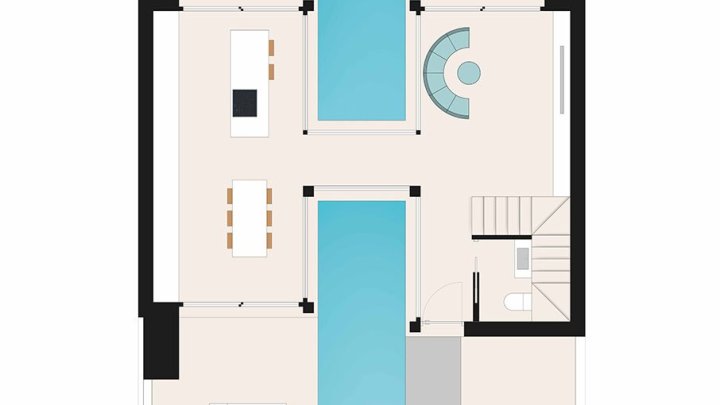 Einzigartige Reihenvillen mit 3 Schlafzimmern, 2 Bädern, Gäste-WC, Dachterrasse und Privatpool