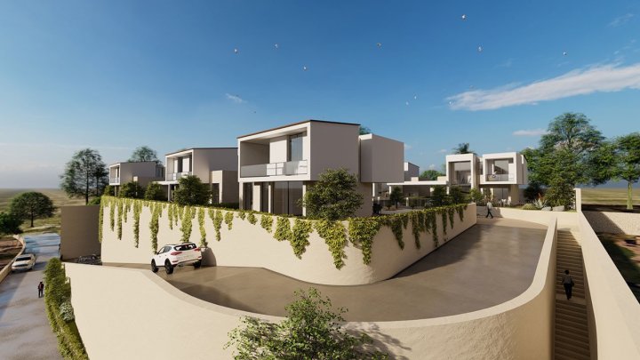 Villen mit 3 Schlafzimmern, 3 Bädern, Klimaanlage, Einbauküchen mit Elektrogeräten, Meerblick, Privatpool und Kfz-Stellplatz