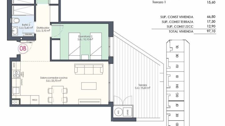 Appartements mit 2 Schlafzimmern, 2 Bädern, Einbauküchen mit Elektrogeräten und Gemeinschaftspool
