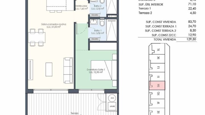 Appartements mit 3 Schlafzimmern, 2 Bädern, Einbauküchen mit Elektrogeräten und Gemeinschaftspool