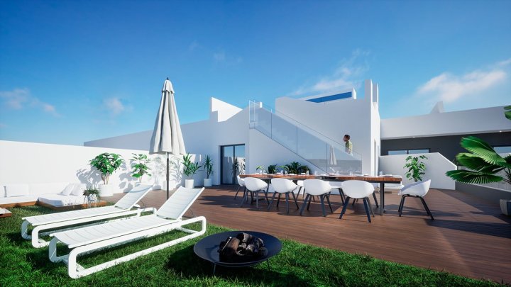 Penthouse-Wohnungen mit 3 Schlafzimmern, 2 Bädern, Dachterrasse, WC, Privatpool und Einbauküchen mit Elektrogeräten